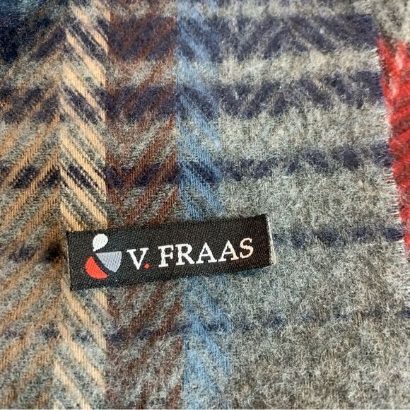 V. FRAAS gray red multicoloured unisex scarf - Picture 2 of 5